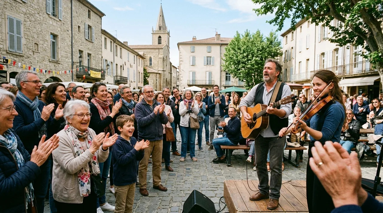 Concert acoustique en plein air au cœur du village